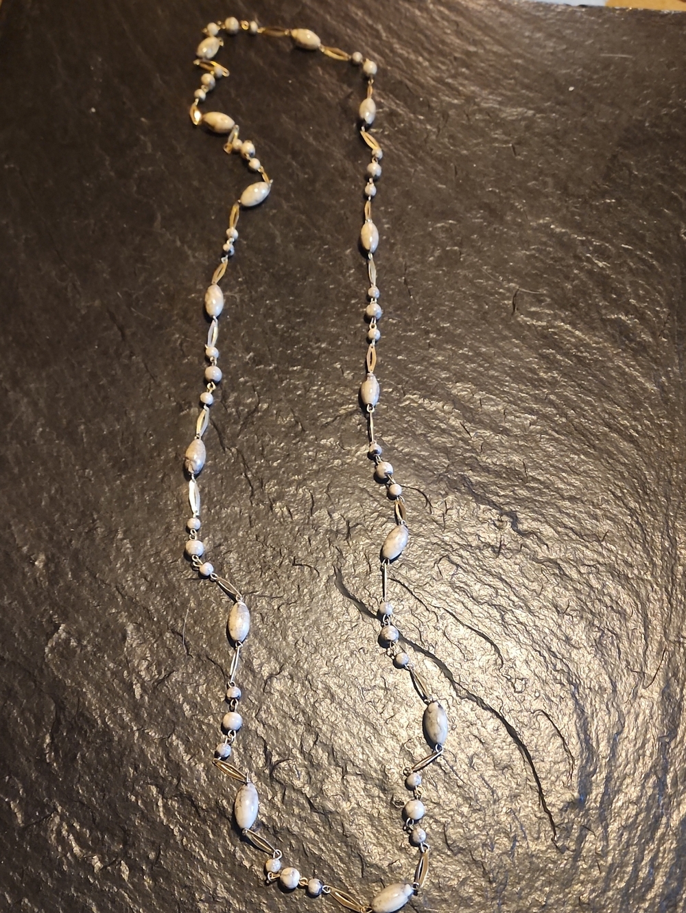 Vintage Delicate Silver Accent Long Necklace